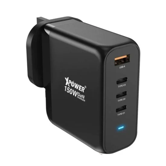XPower GW150B 150W 4 Outout PD 3.0-Qc-Scp Gan Wall Charger - Black